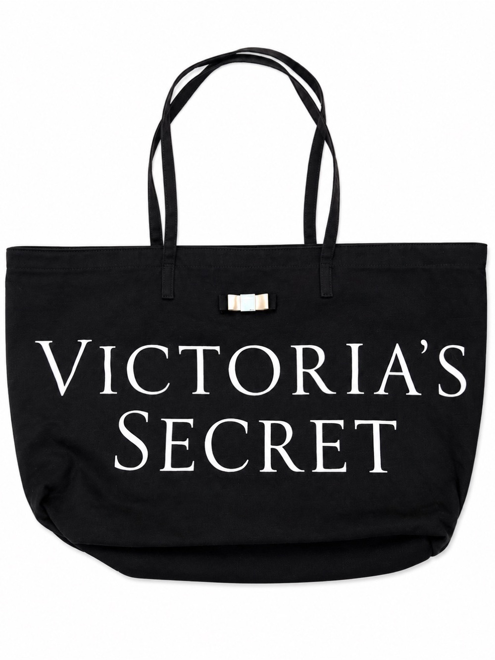 Victoria’s Secret Black Canvas Logo Tote Bag